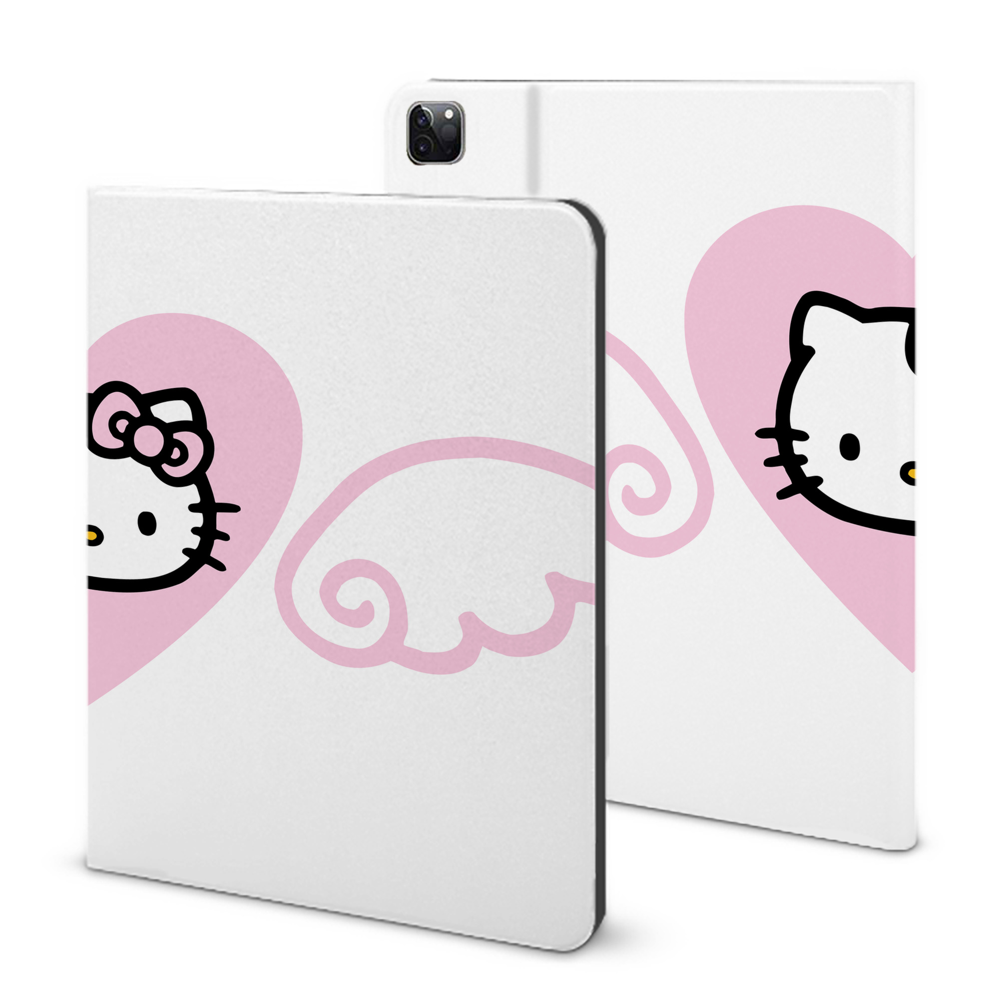 （画像用） Hello Kitty ハローキティ IPad ケース ブック型 PUレザー TPU 耐衝撃 軽量 薄型 ペン収納なし 全面保護 IPad 各モデル対応